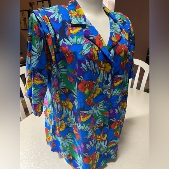 EXPRESS Plus vtg Summer Hawaiian Tropical
Floral Graphic Prints Shirt Sz XL - Picture 5 of 16